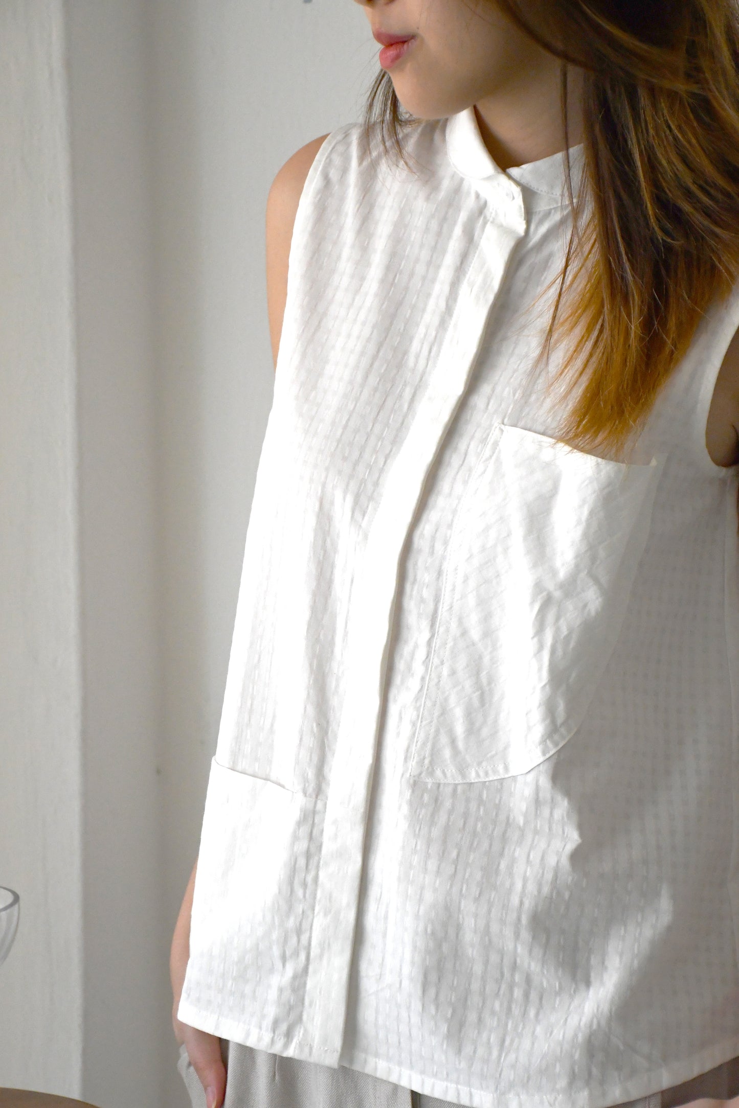 Andie Buttondown Blouse / Pearl Gingham