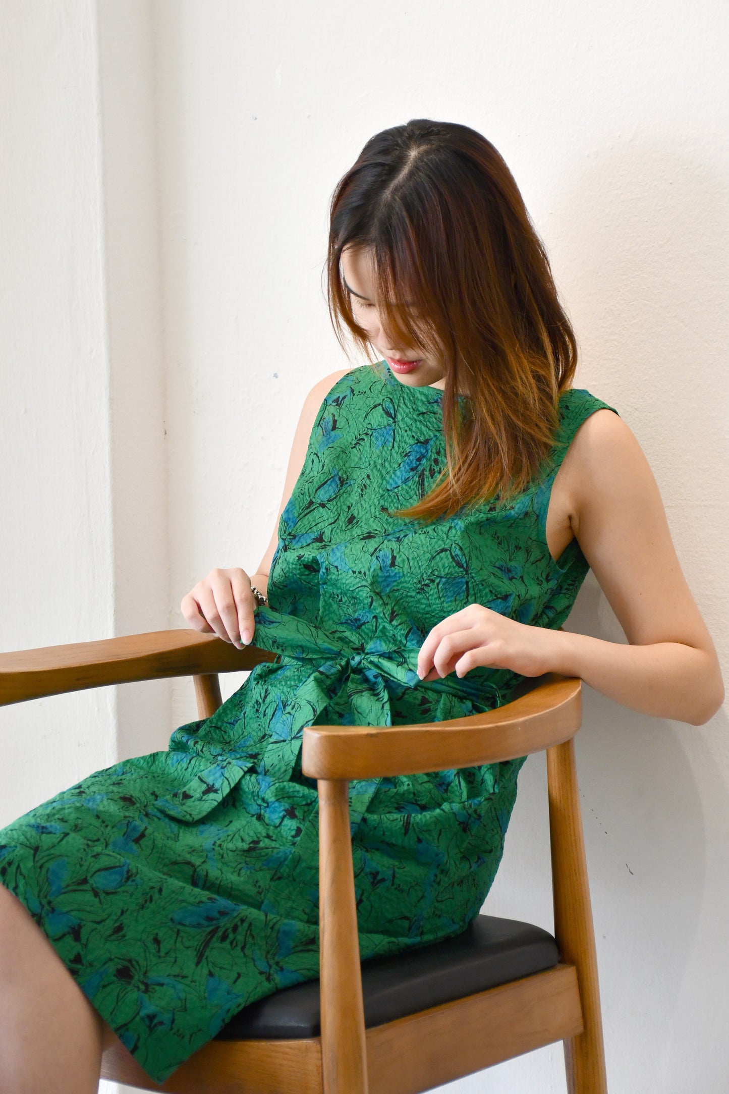 Ease Shift Dress / Inked blossom Green