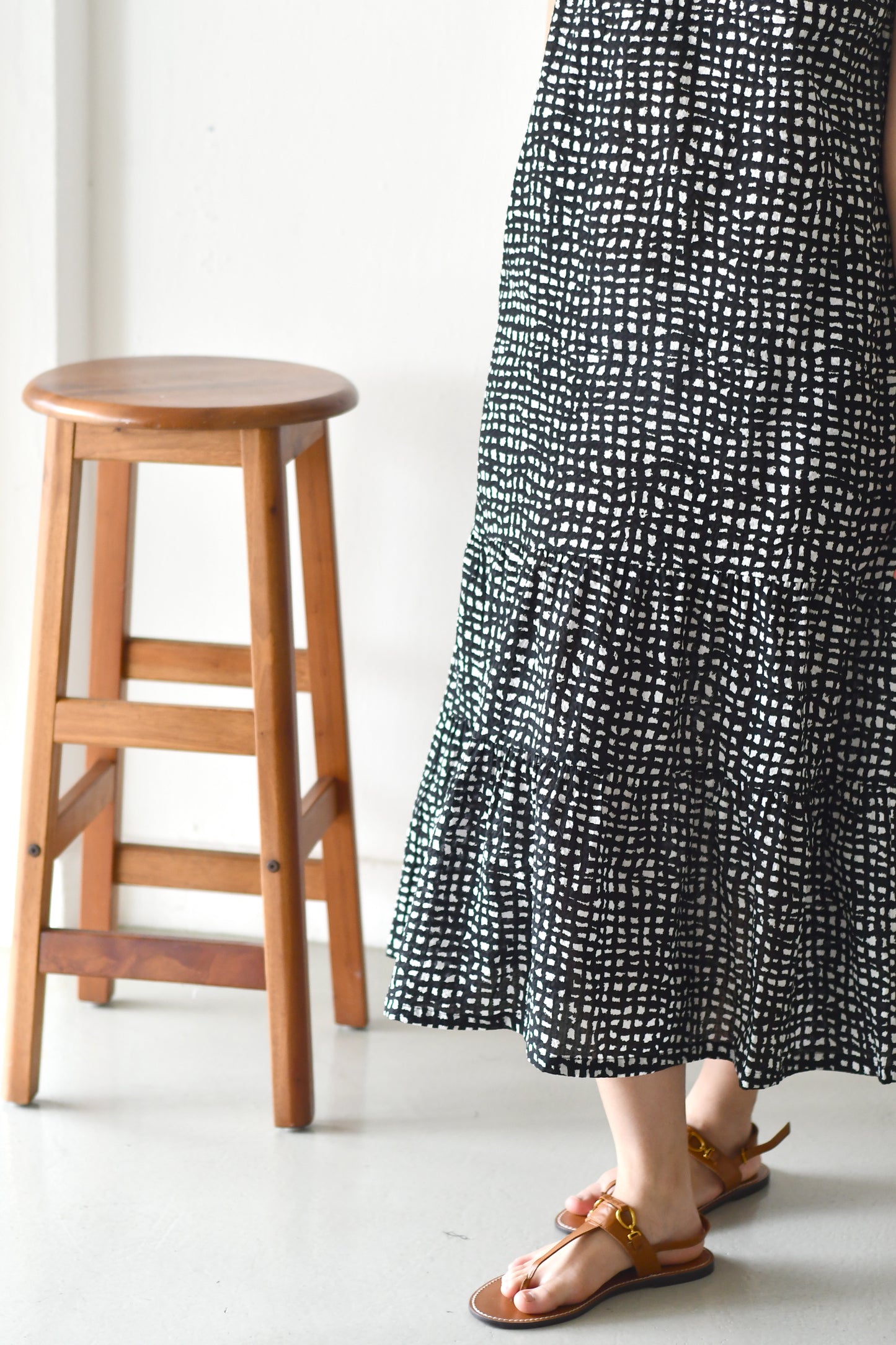 Emi Maxi Dress / Black Grids