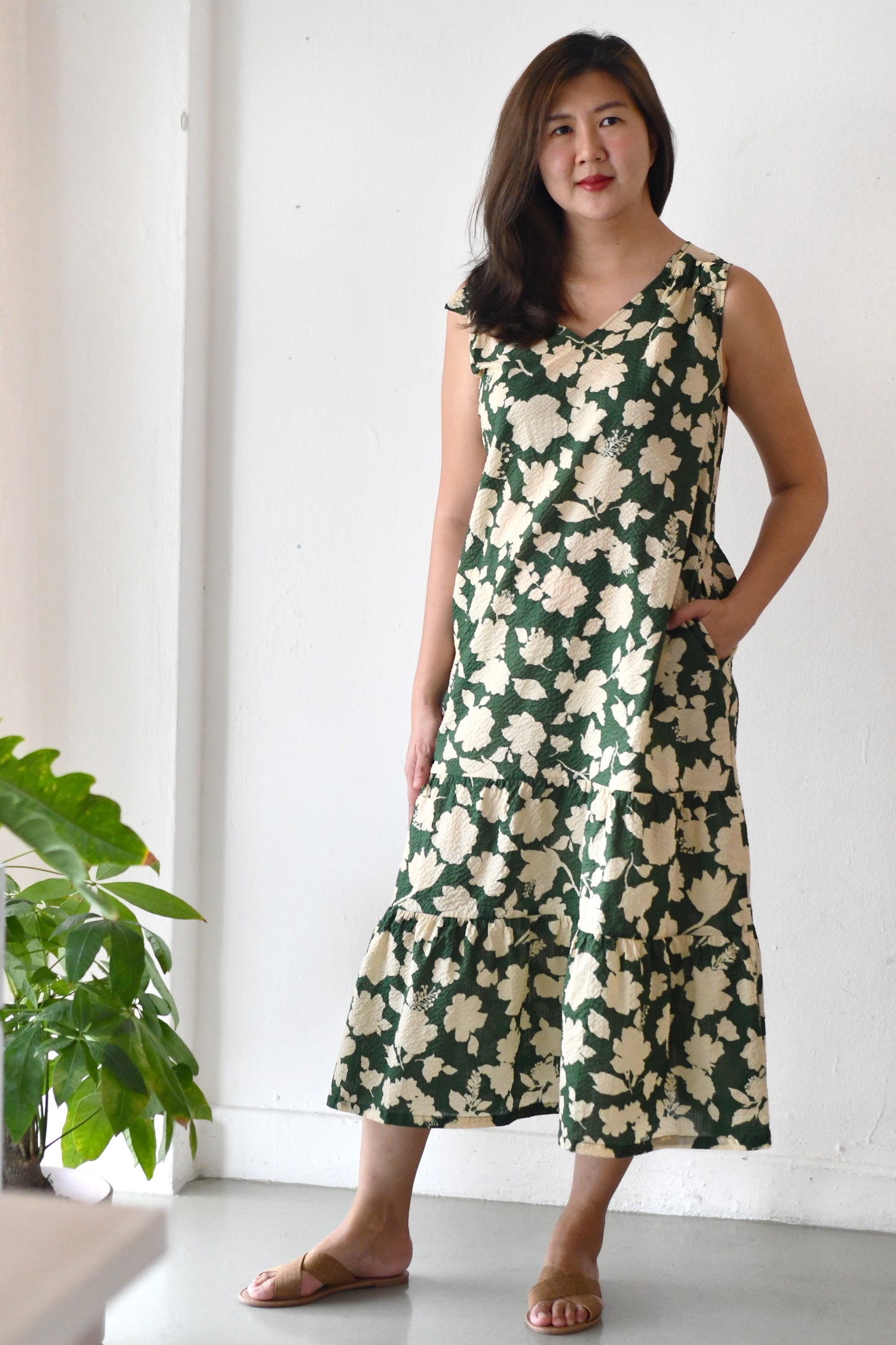 Emi Maxi Dress / Forest Cream