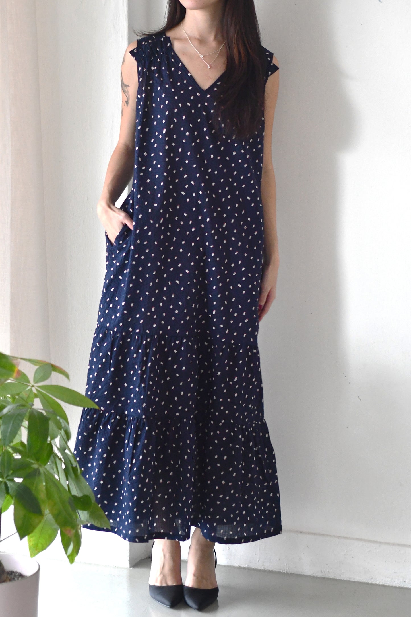 Emi Maxi Dress / Navy Sprinkles