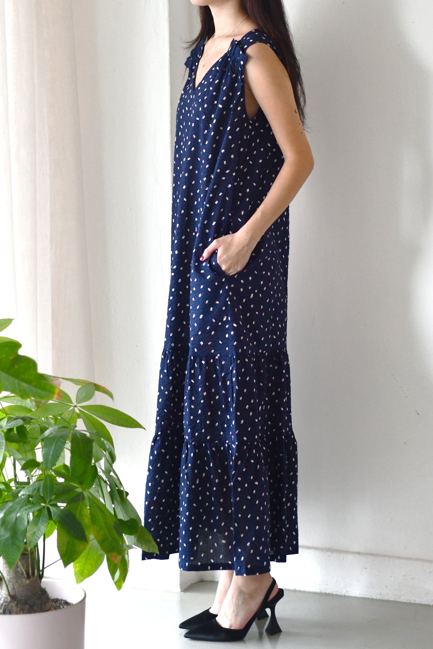 Emi Maxi Dress / Navy Sprinkles