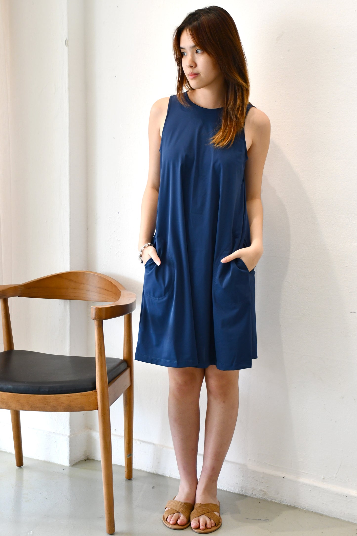 Archive Sale / Flip Printed Dress / Navy Confetti