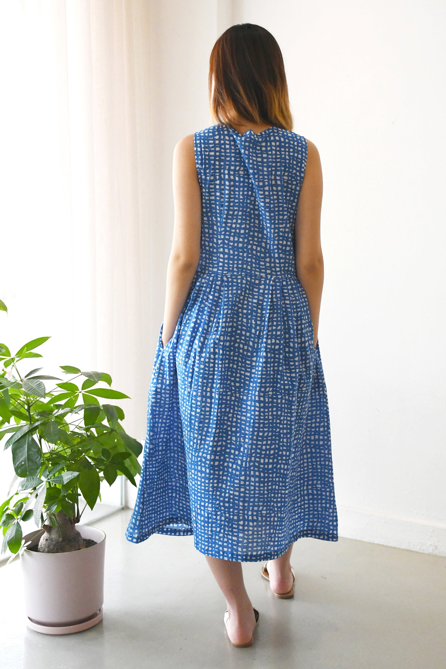 Jamie Dress/ Blue Grids