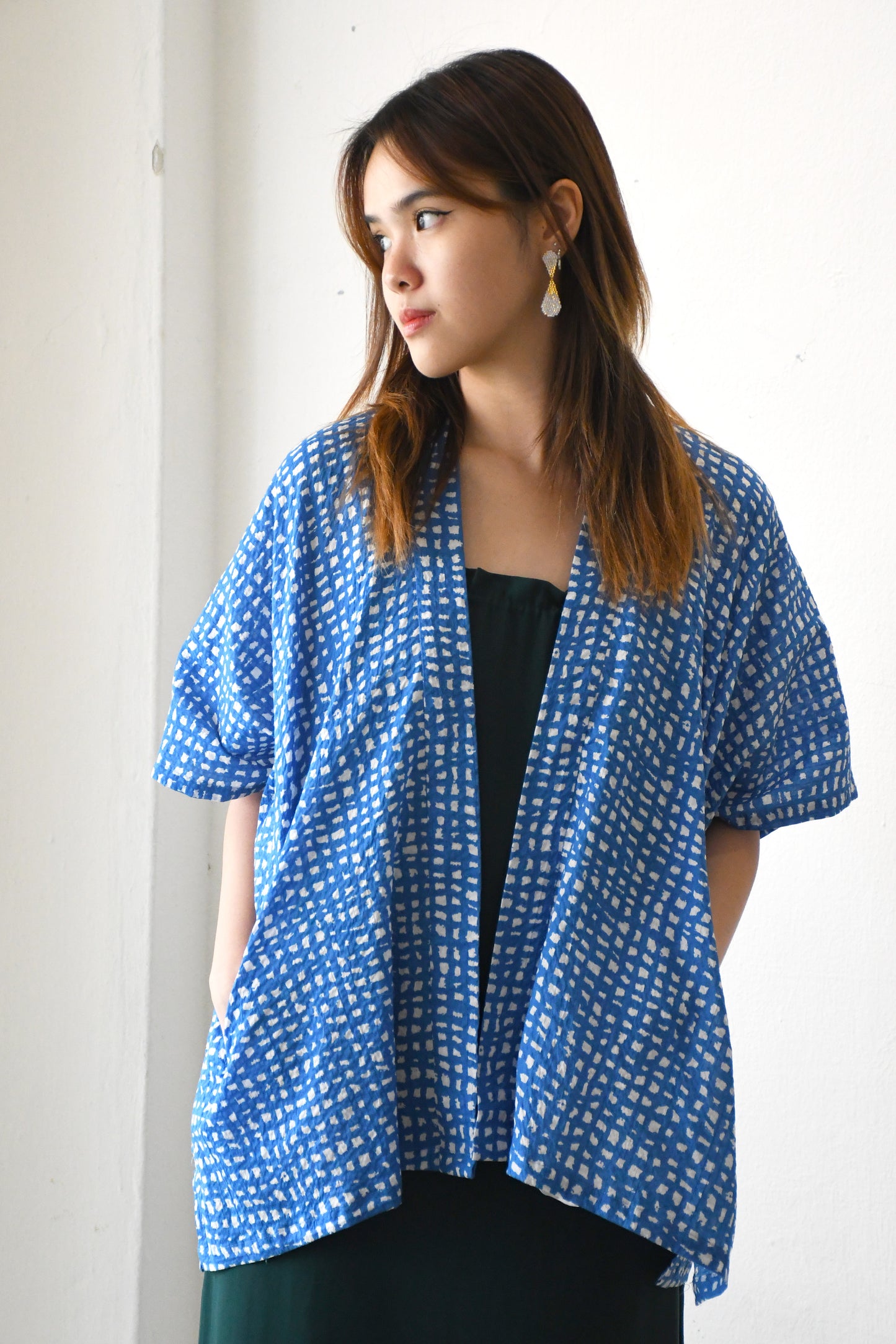 ZW Kimono Outer / Blue Grids