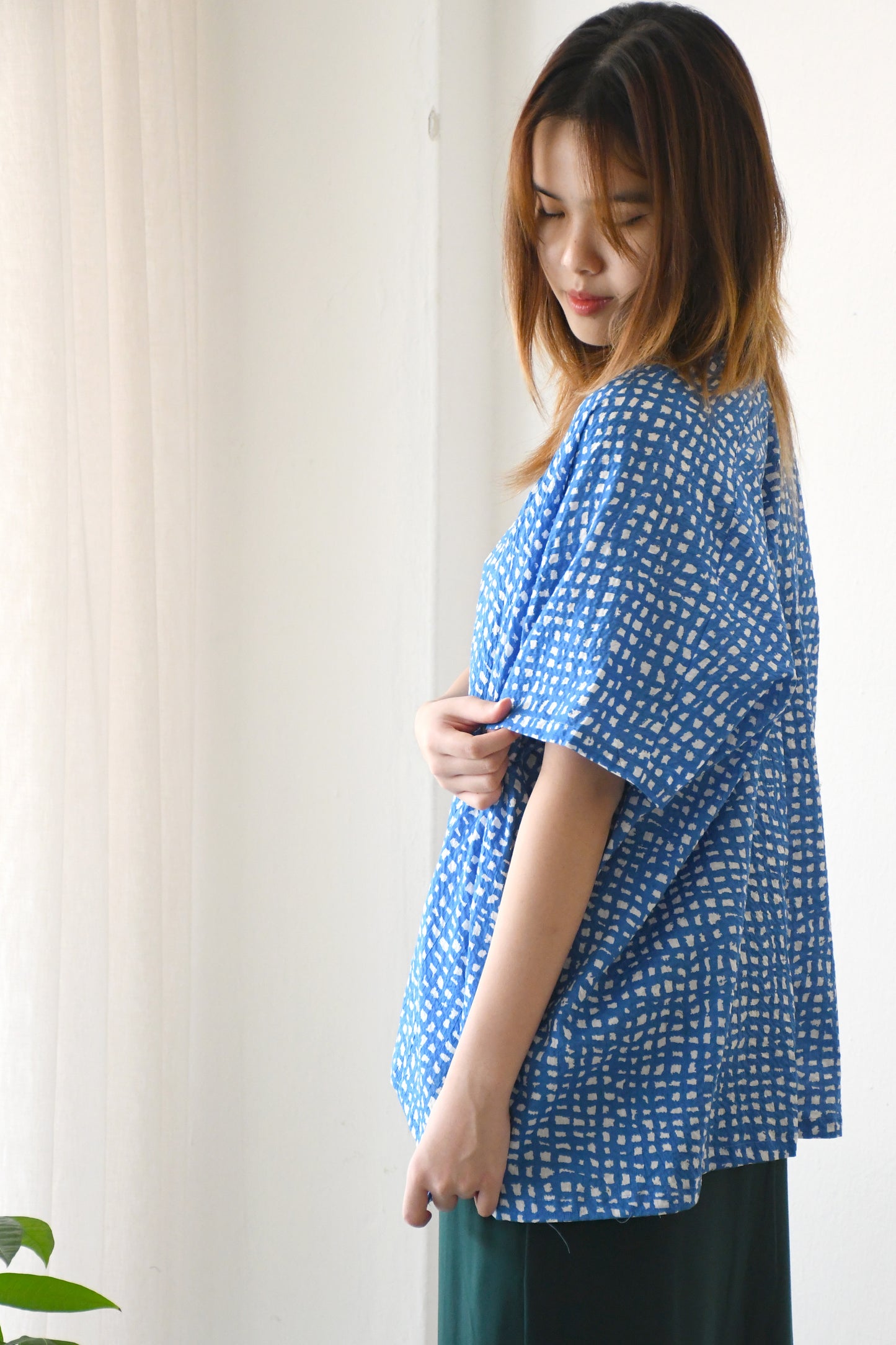 ZW Kimono Outer / Blue Grids