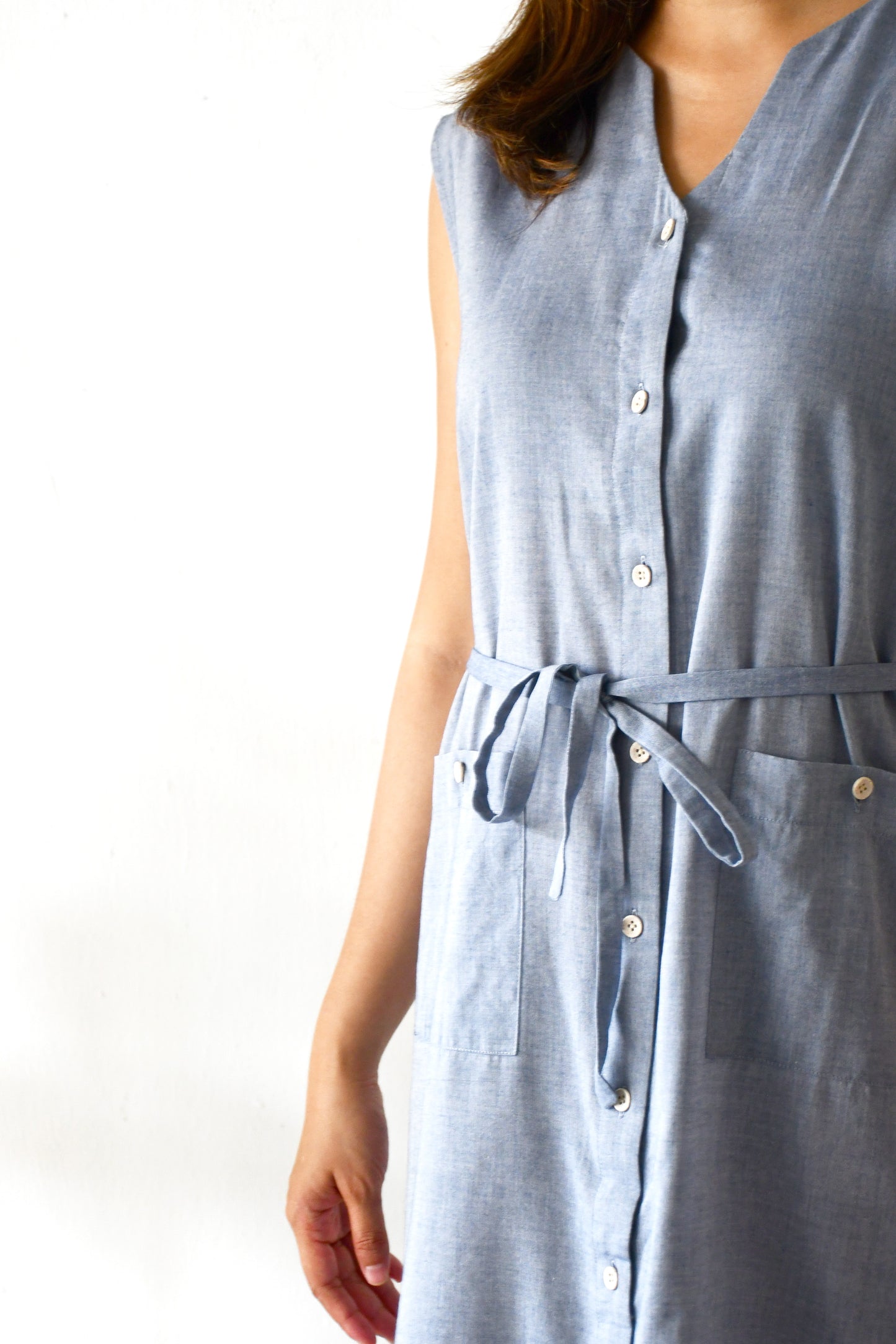 Lea Dress / Chambray blue