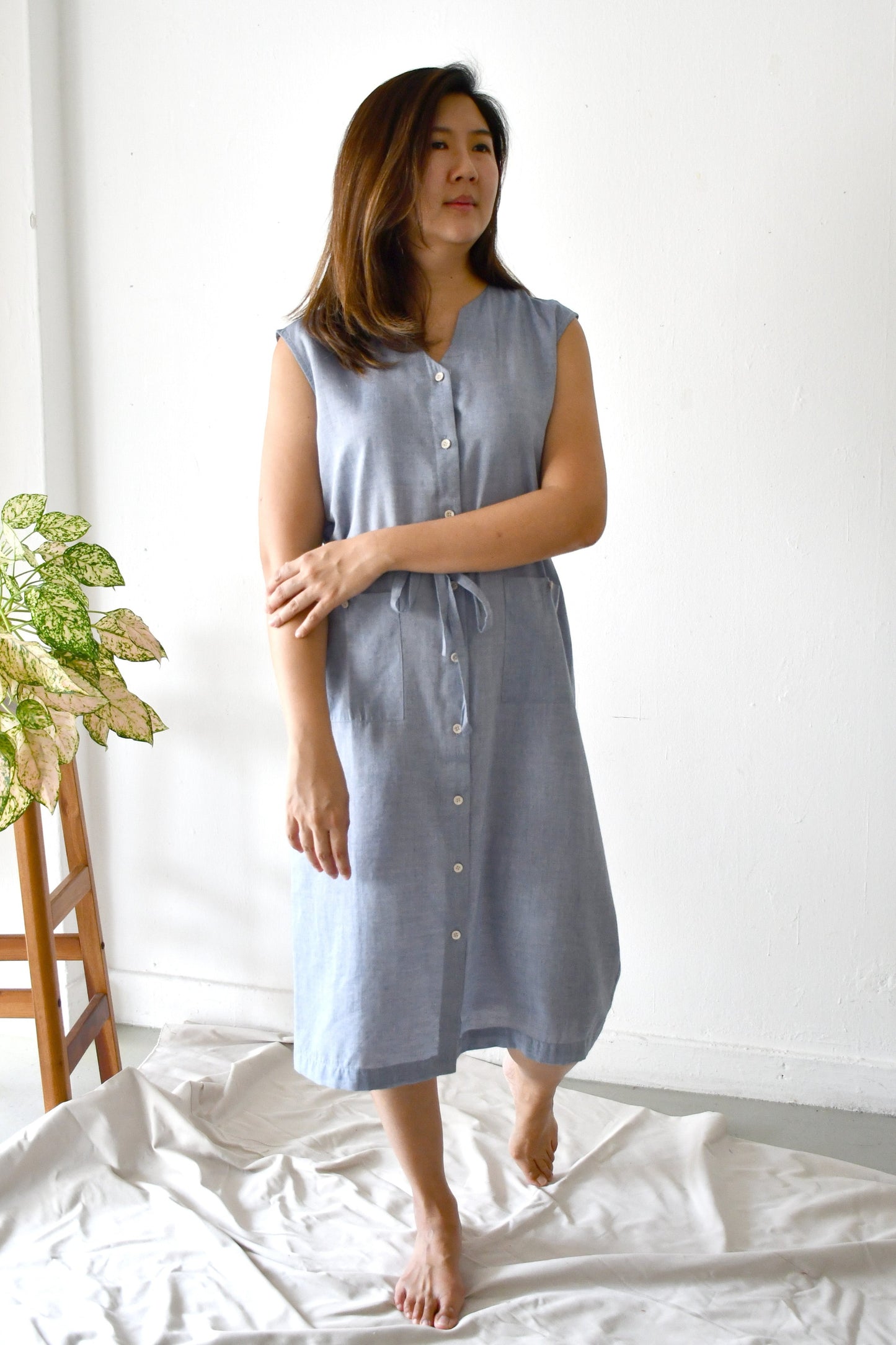 Lea Dress / Chambray blue