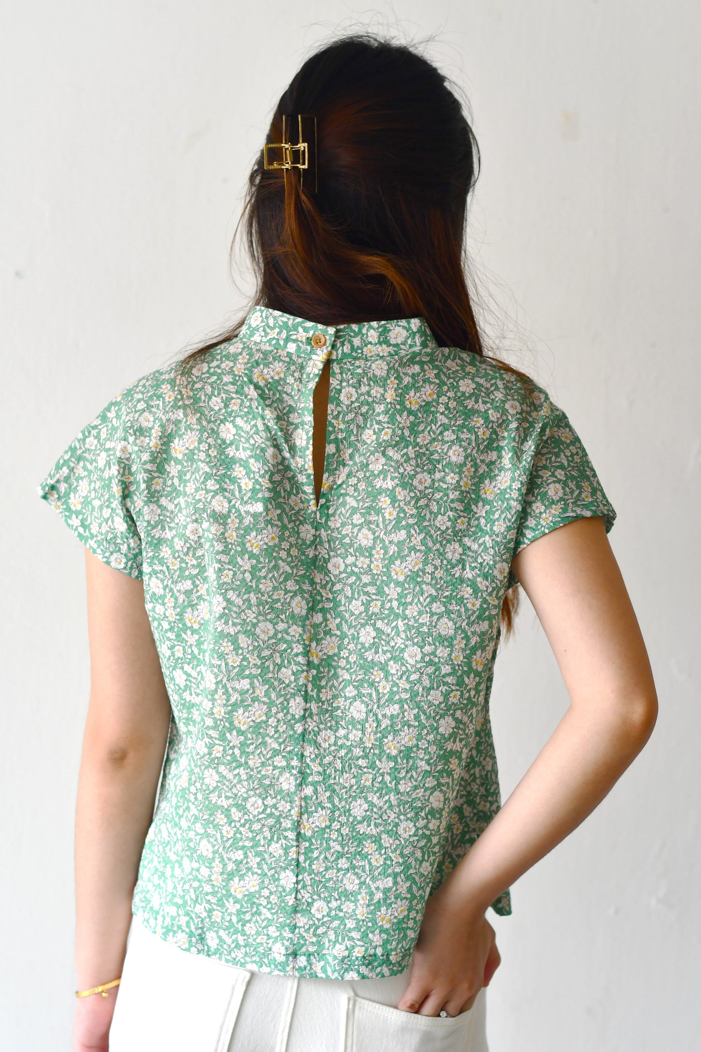 Suzie Blouse / Green Bouquet
