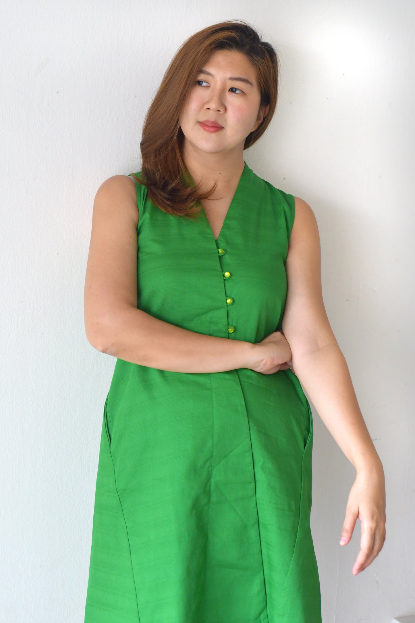 Terese Shift Dress/ Grass