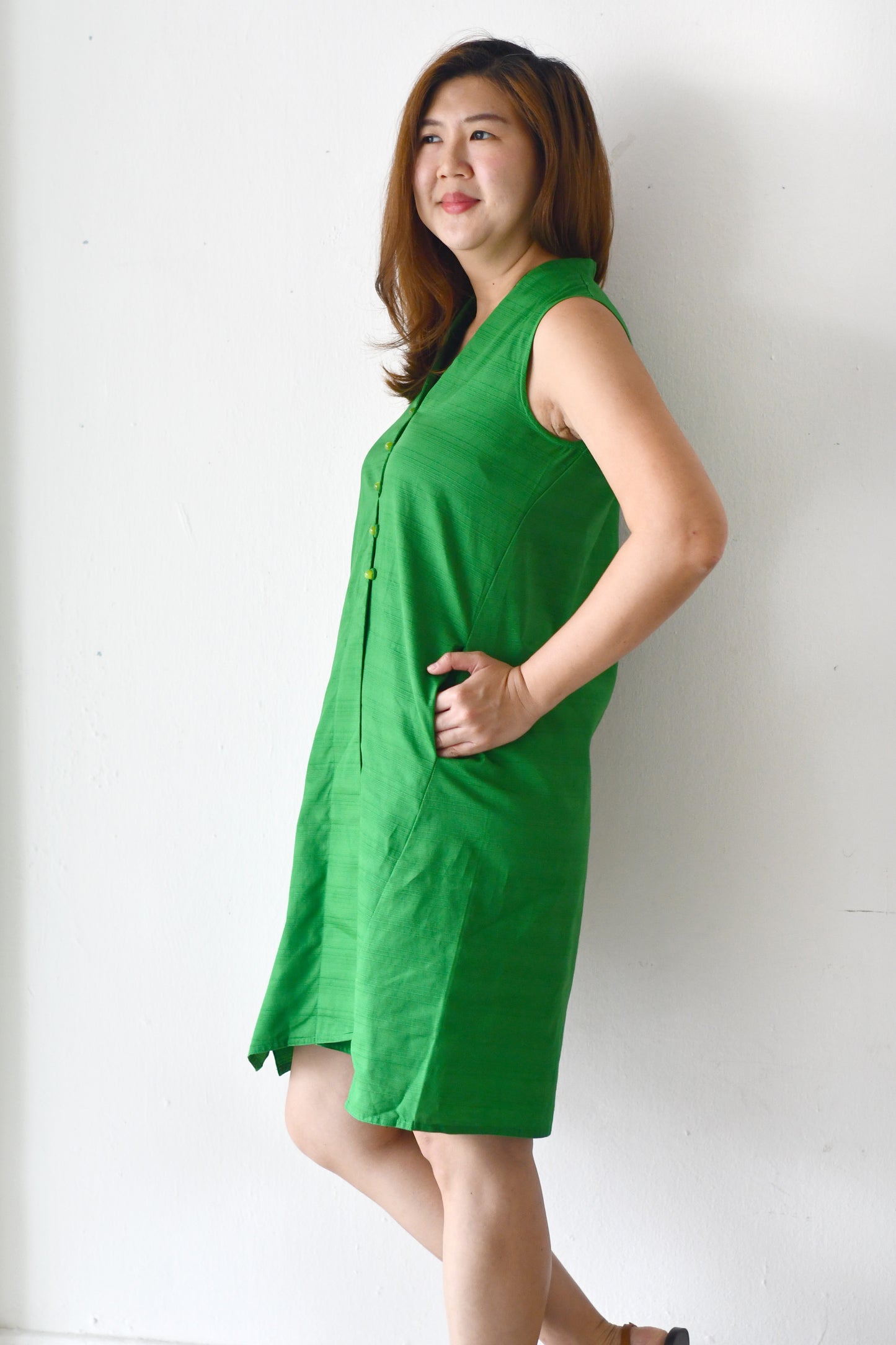 Terese Shift Dress/ Grass