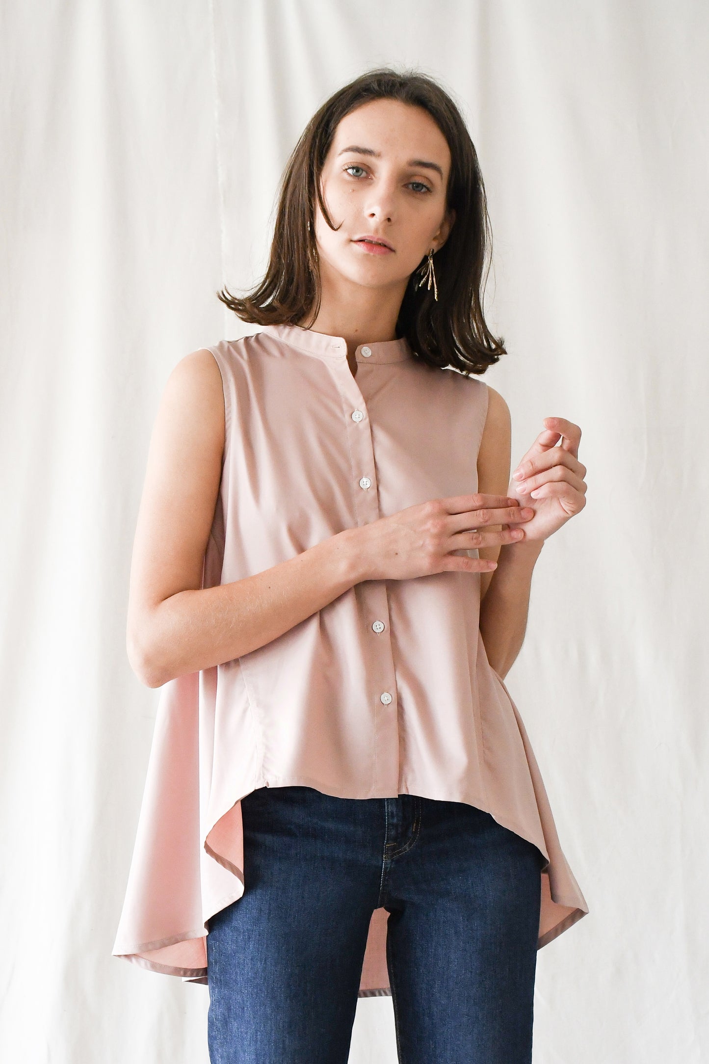 Swing Buttondown Blouse / Pink