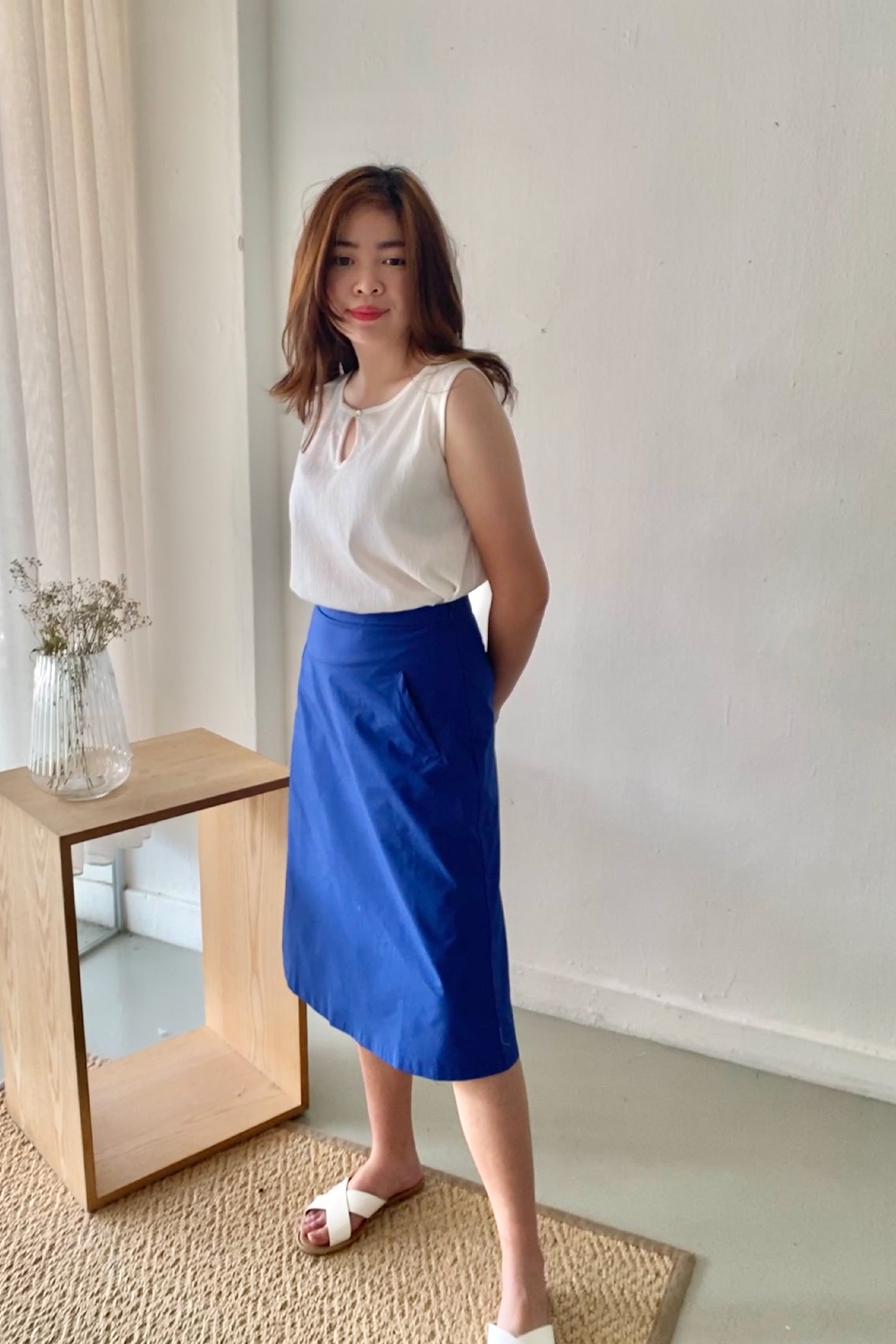 A-Line skirt/ Cobalt