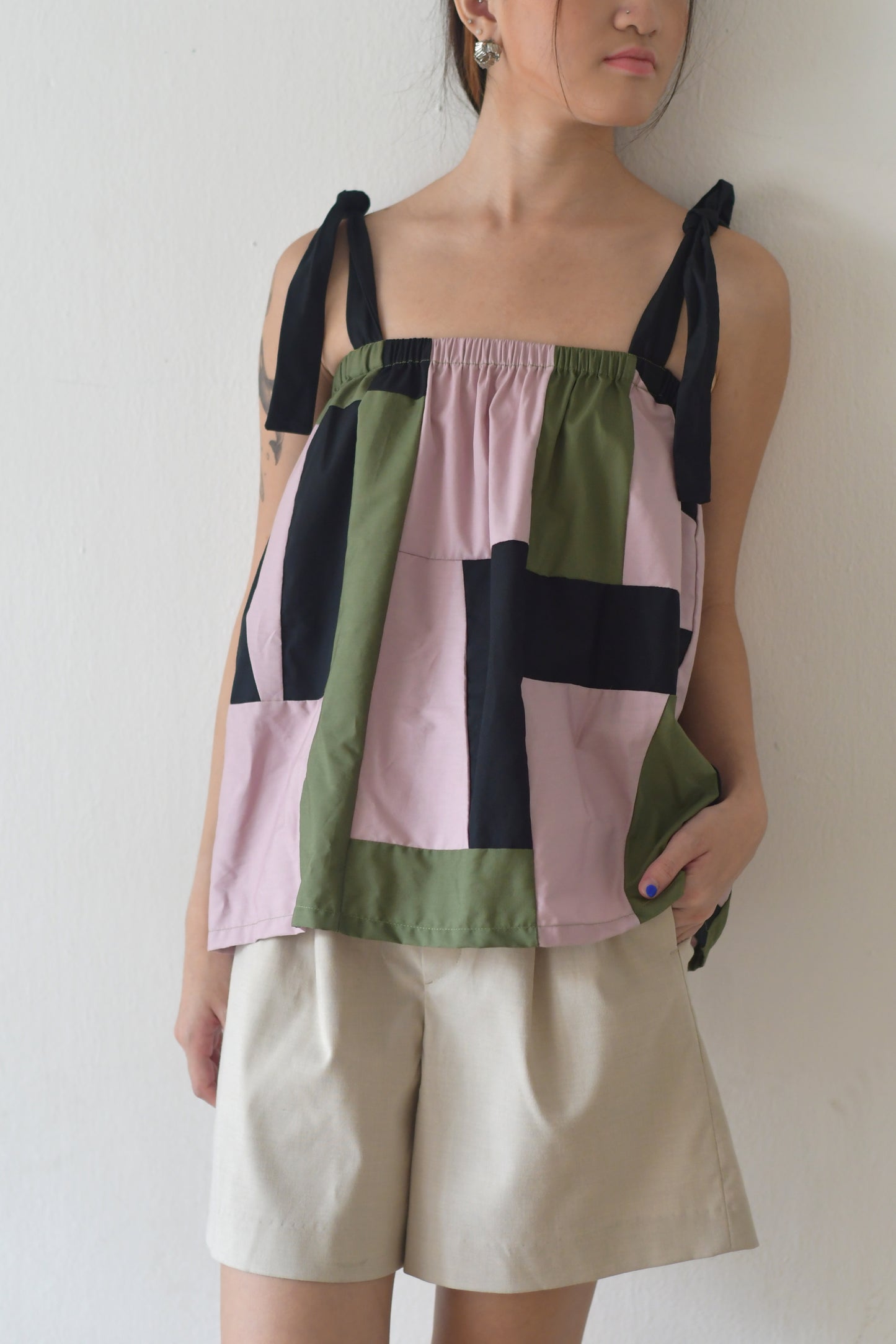 Upcycled Cami / Black Olive