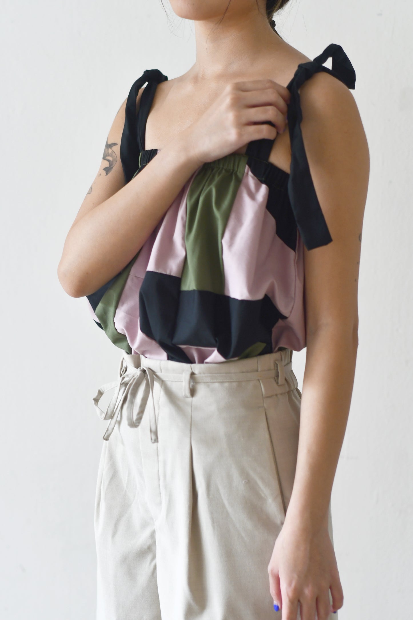 Upcycled Cami / Black Olive