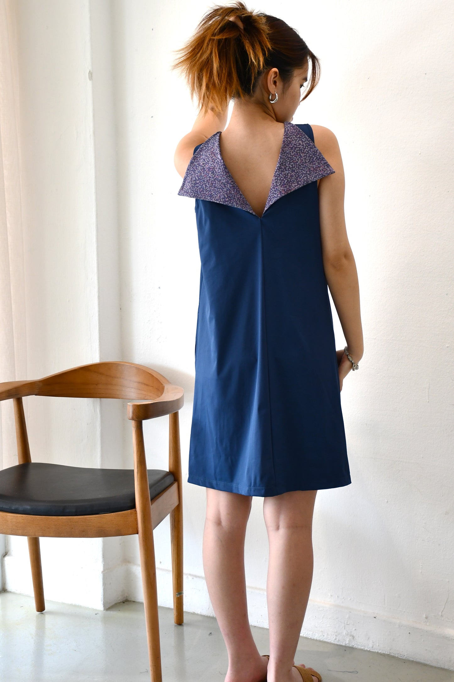 Archive Sale / Flip Printed Dress / Navy Confetti