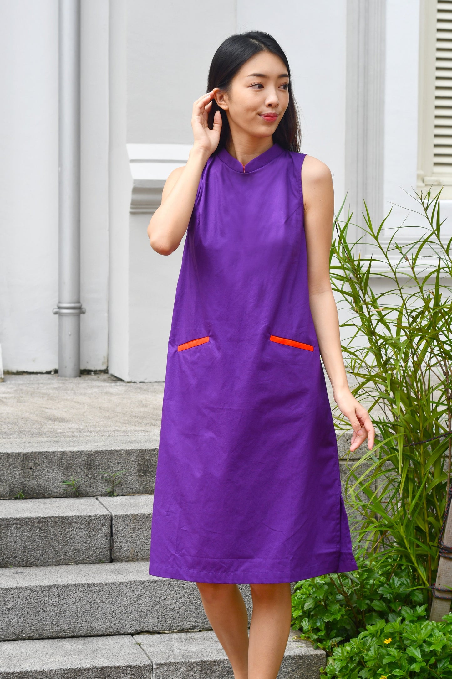 Mandarin Sylvie Dress / Violet