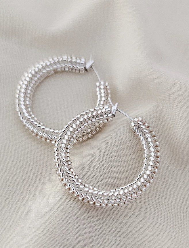 Classique Silver Hoops 30mm