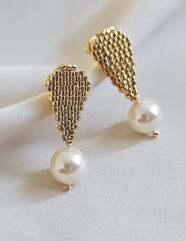 Miroir Drops Perle Studs