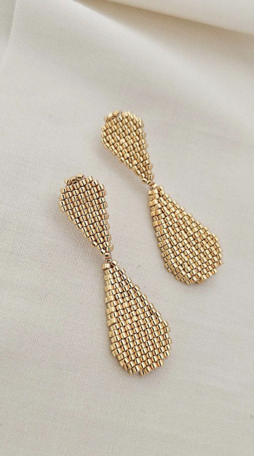 Miroir Gold Dangle Studs