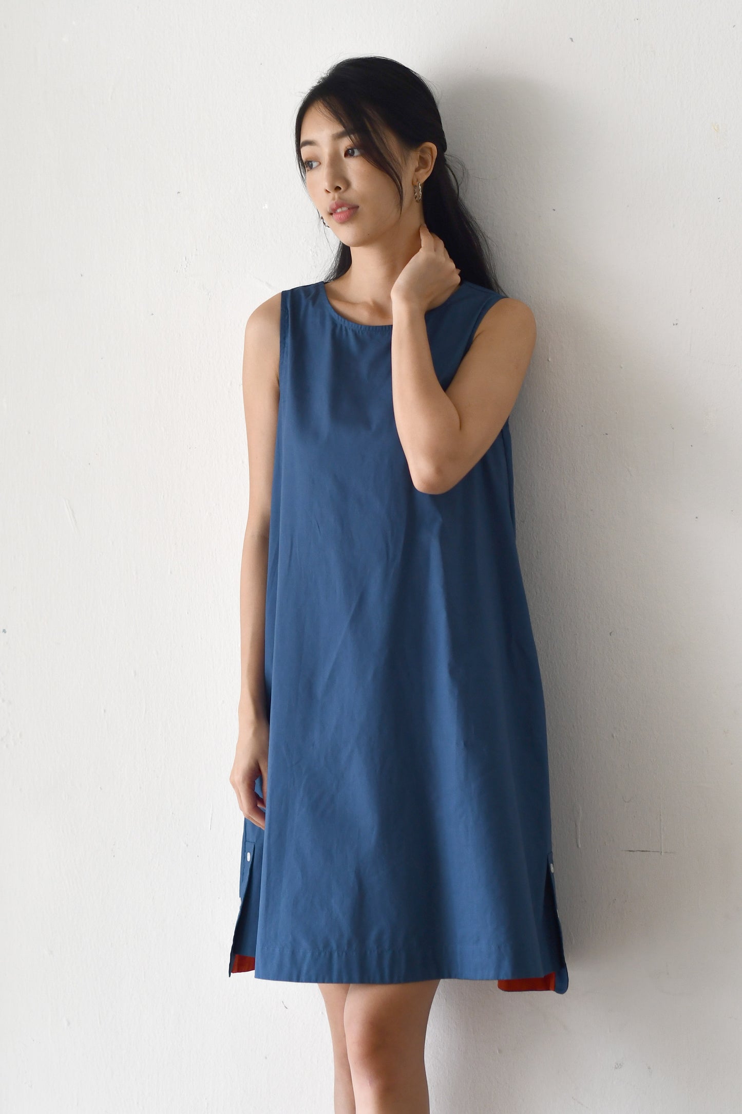 Tent Swing Dress / River Blue