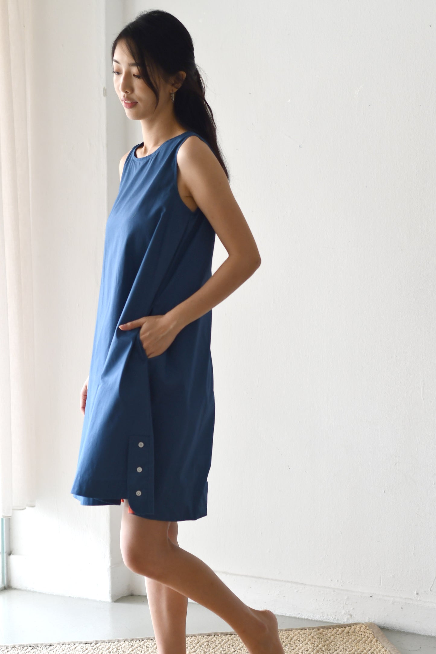 Tent Swing Dress / River Blue