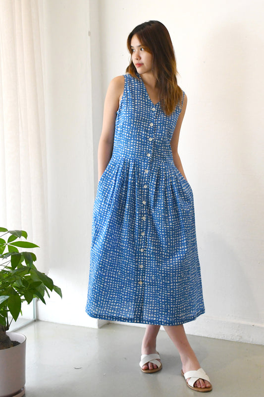 Jamie Dress/ Blue Grids