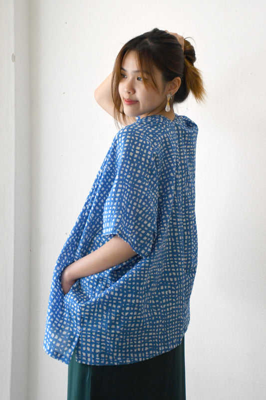 ZW Kimono Outer / Blue Grids