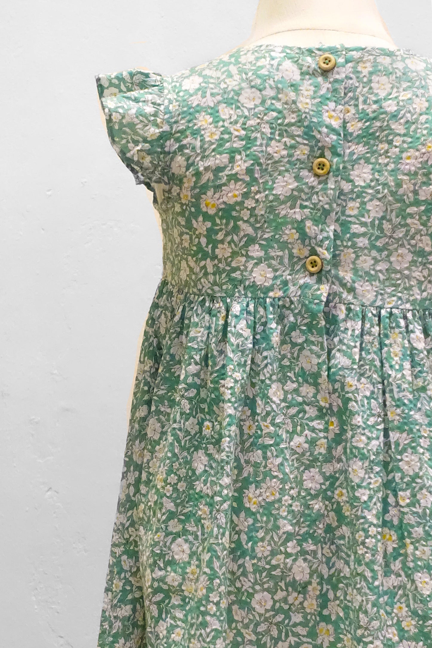 LITTLES Picnic Dress / Green Bouquet