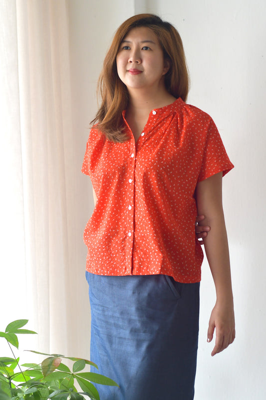 Penny Blouse /Red Flutters