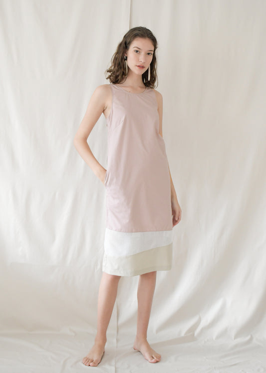 Reset Sale/ Ribbon Midi Shift / Dusty Pink