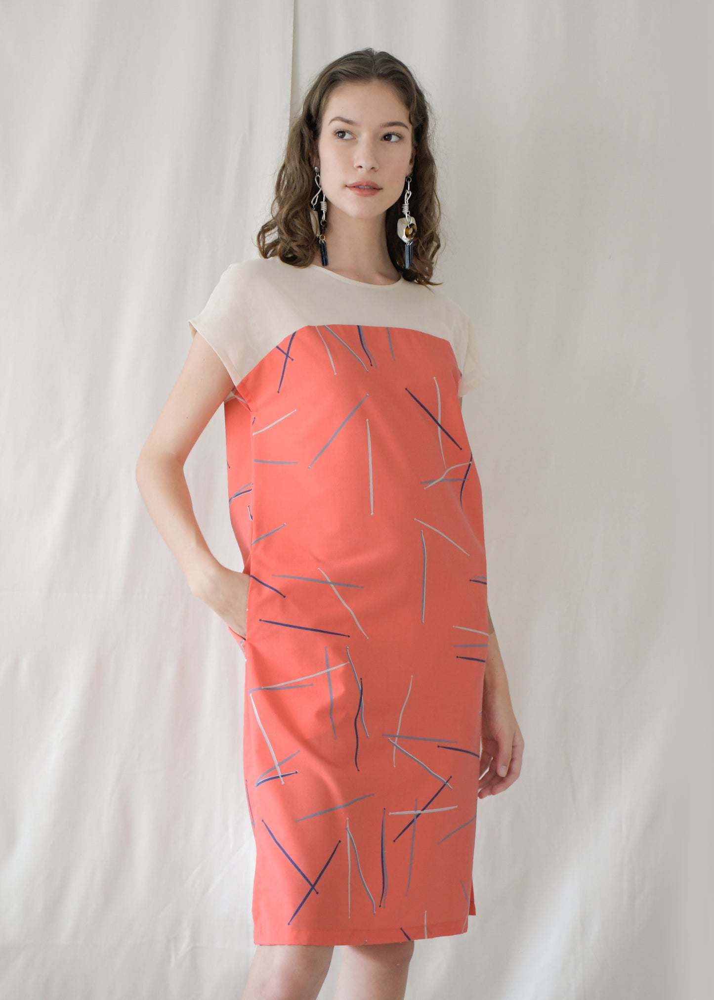 Reset Sale/ Sheer Midi Dress / Tangerine