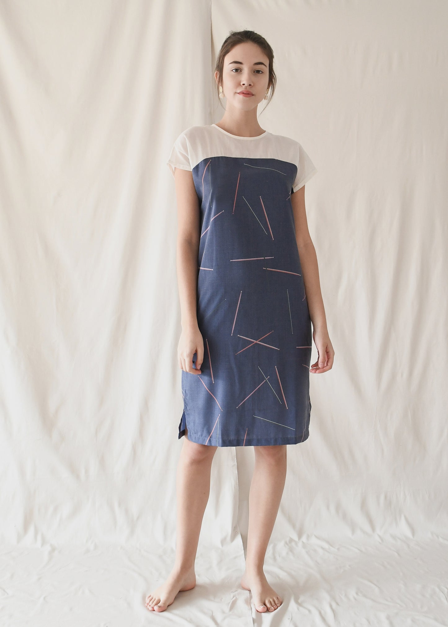 Reset Sale/ Sheer Midi Dress / Blue