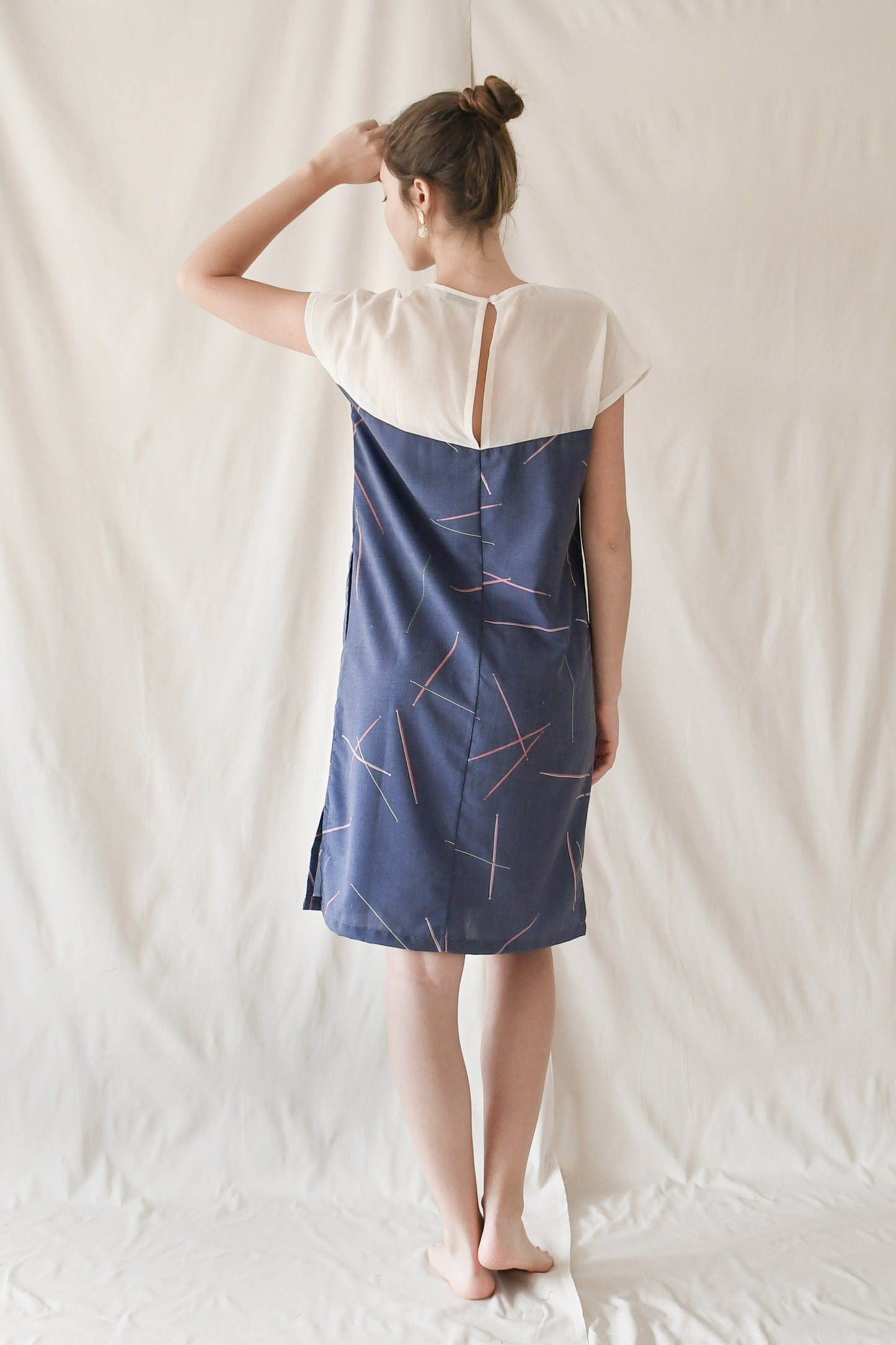 Sheer Midi Dress / Blue