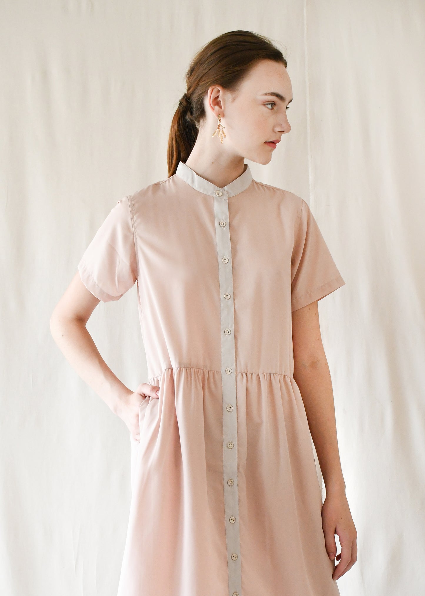 Reset Sale/ Jane Gathered Dress / Blush