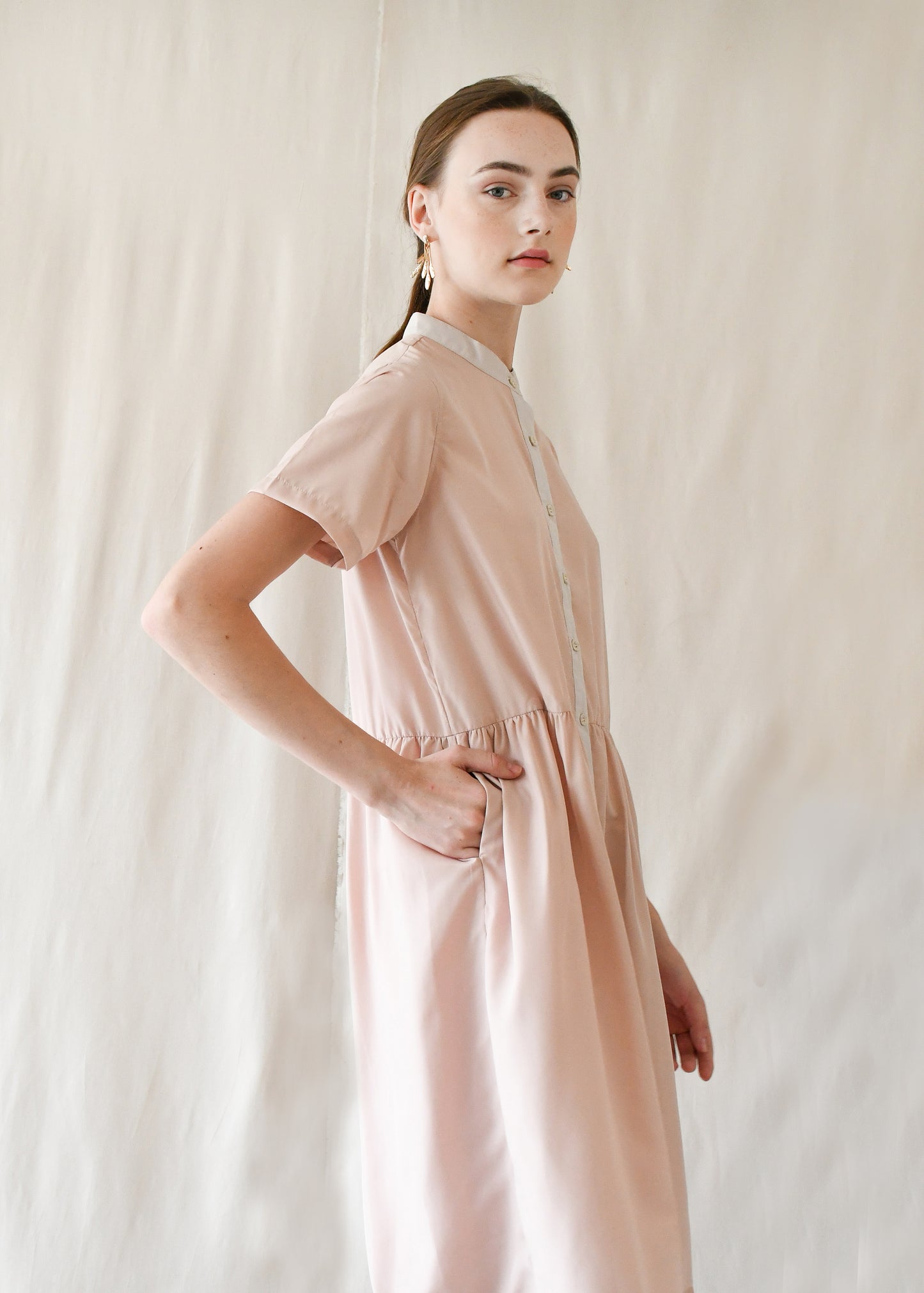 Reset Sale/ Jane Gathered Dress / Blush