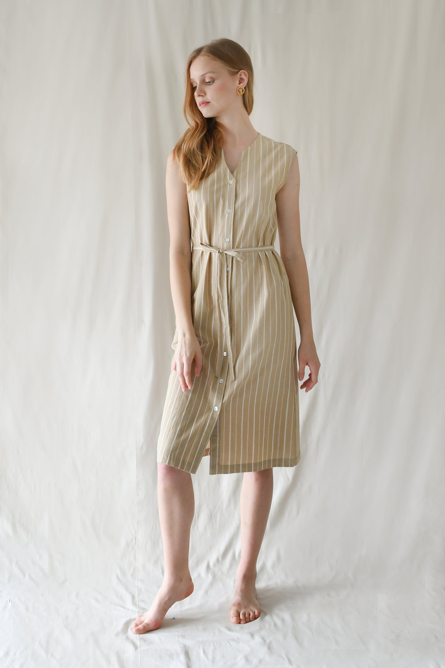 Lea Dress / Sand Stripes
