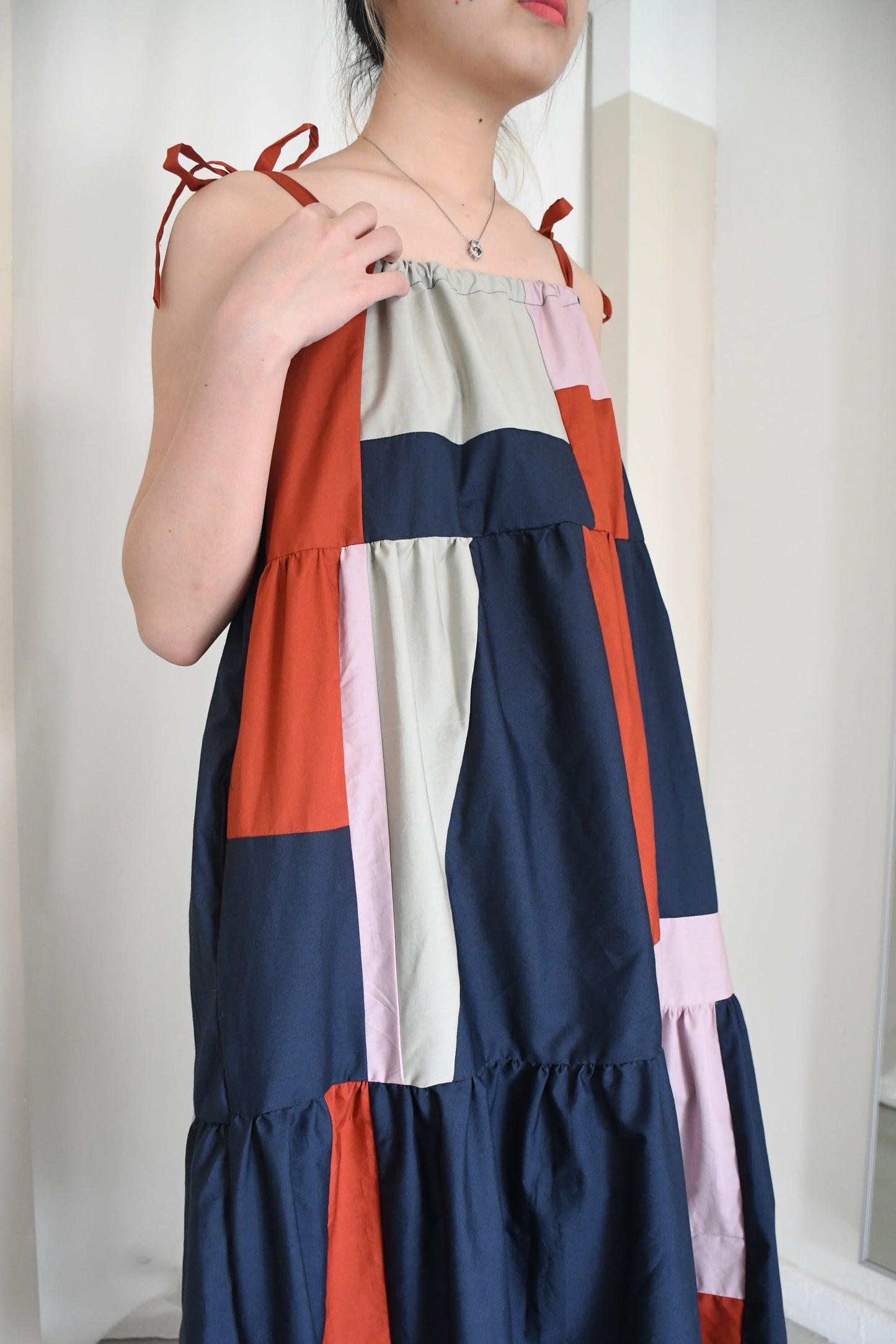 Colourblock Maxi Dress/ Navy