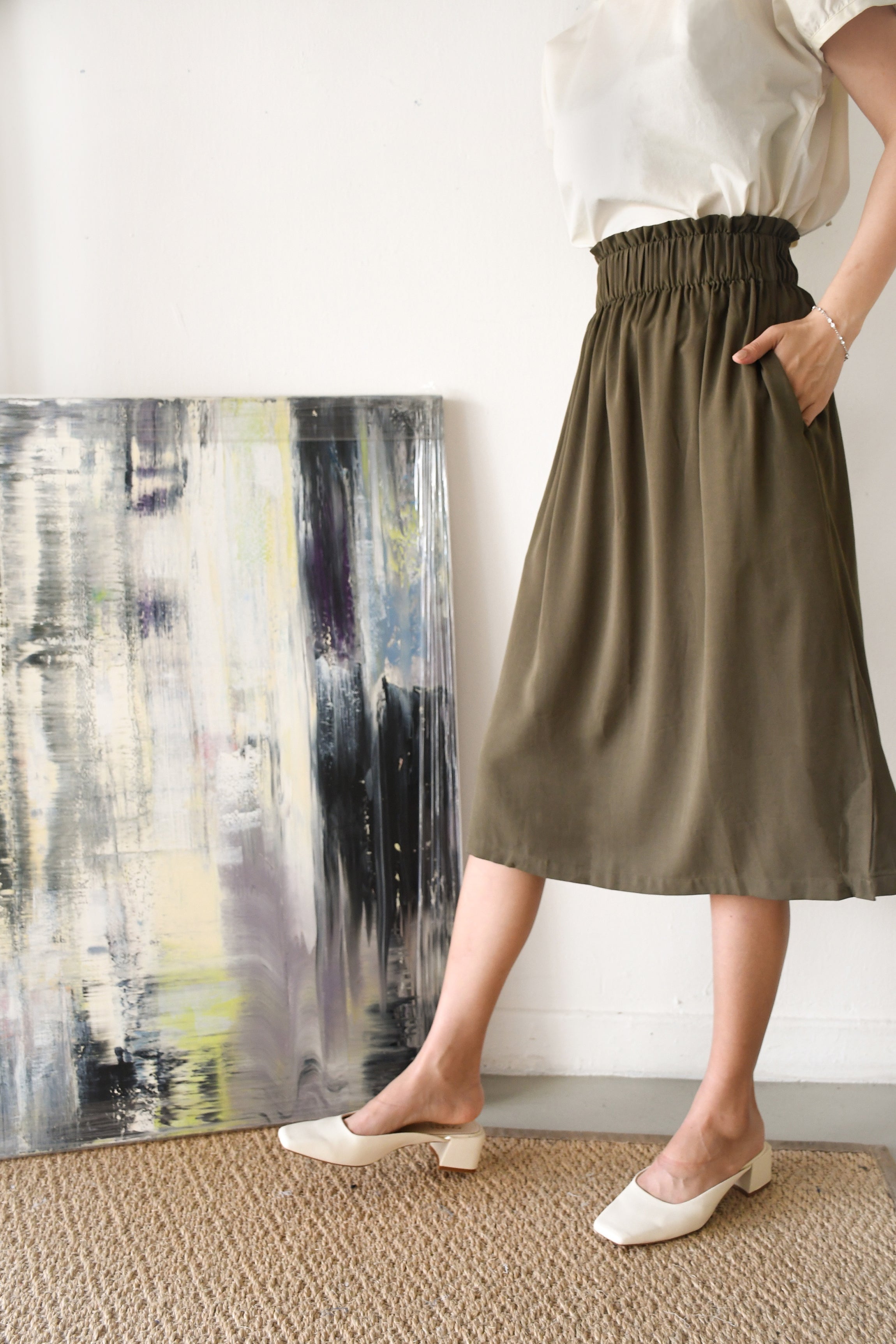 Olive on sale paperbag skirt