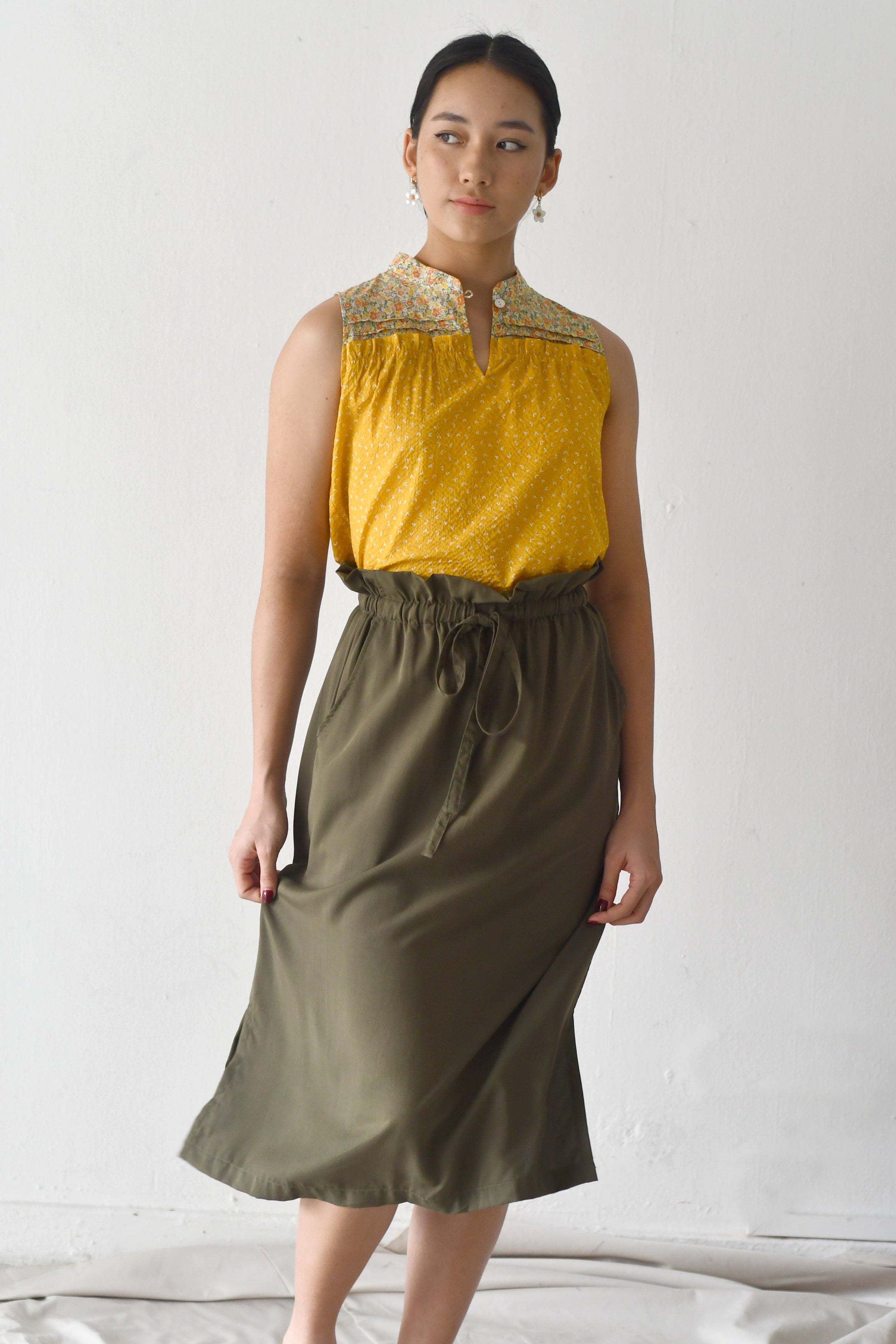 Drawstring tencel clearance skirt