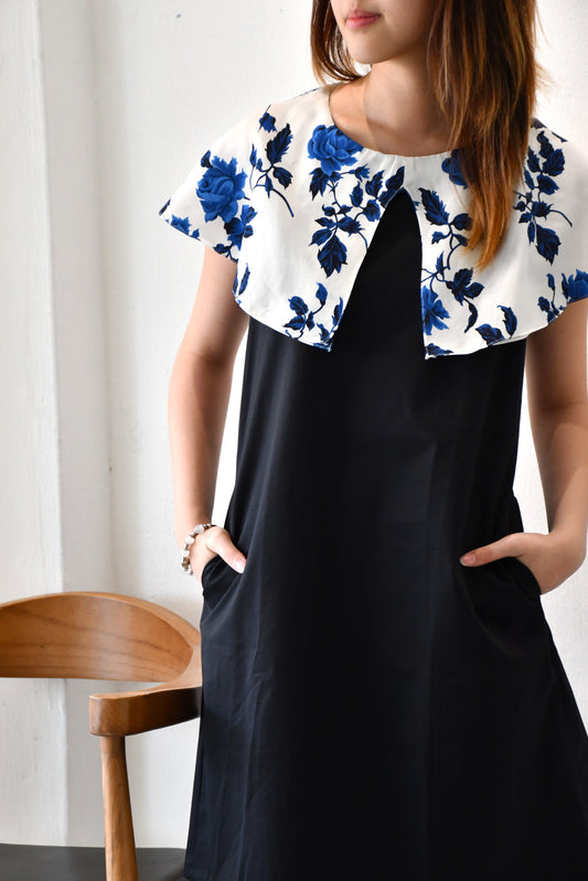 Archive Sale/ Semicircle Flap Dress / Black Porcelain